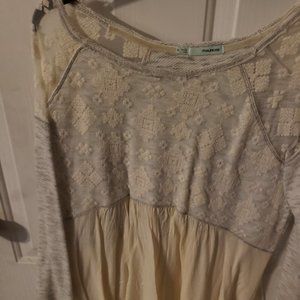 Maurices Lace Overlay Sweatshirt Babydoll